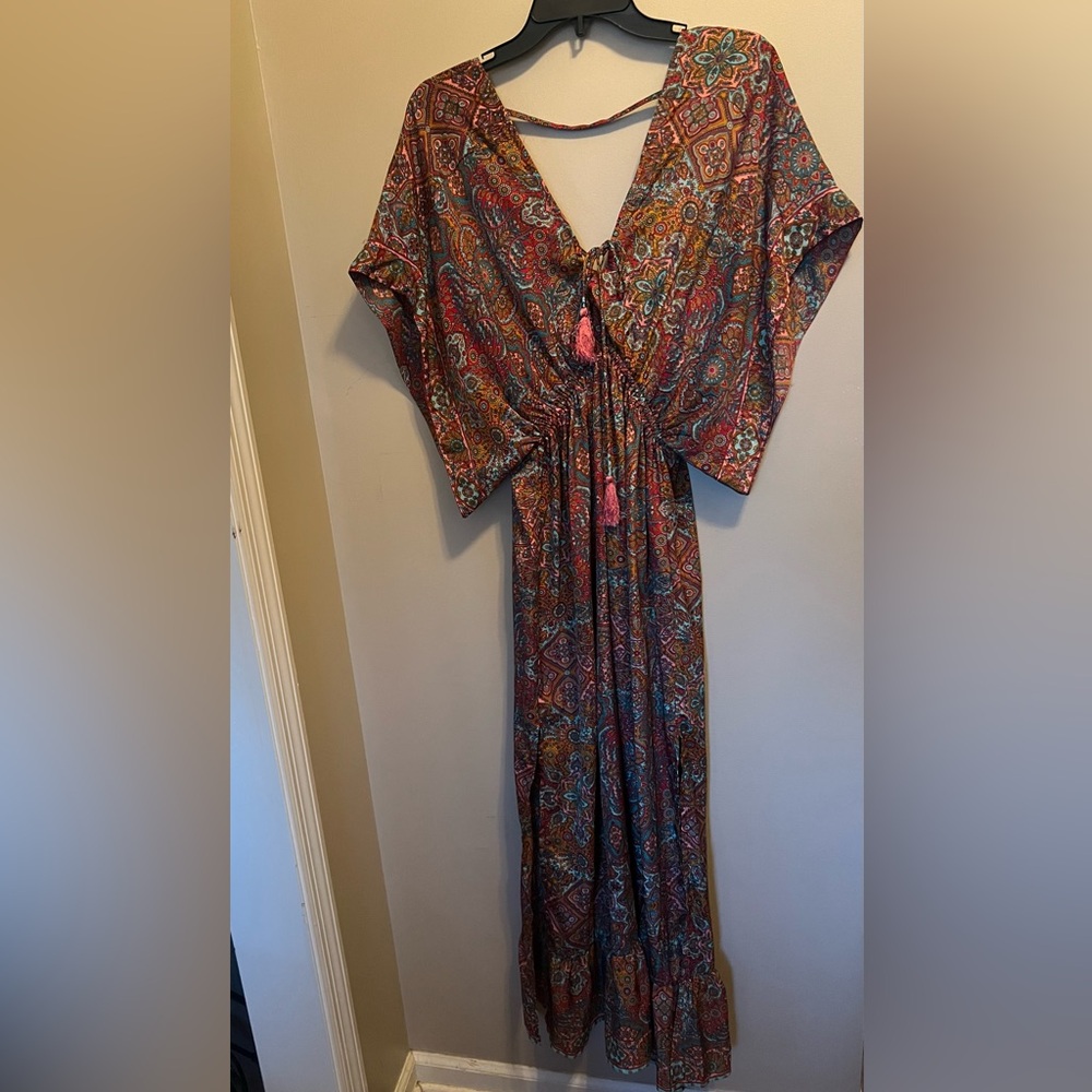 America & Beyond Multicolor Paisley Maxi Dress